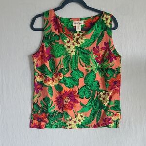 Panama Jack Vibrant Floral Tank Top Size Medium